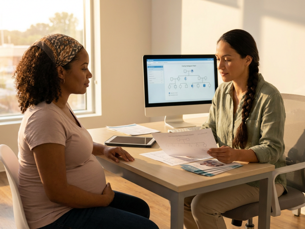 Pregnancy with genetic risks and family history