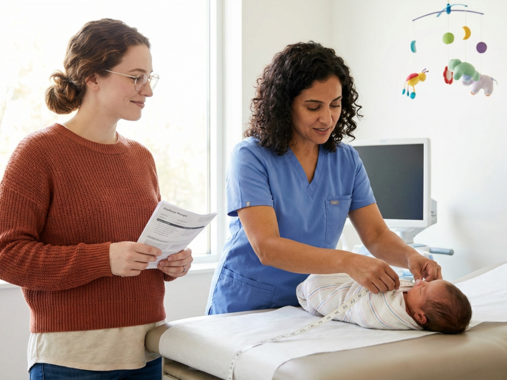 First pediatrician visit after birth