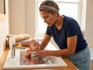 How to bathe a baby step by step