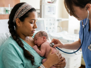 Checking baby health and initial assessment