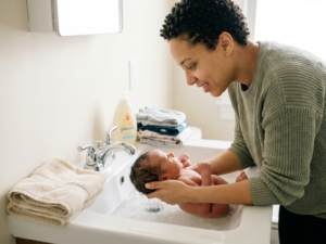 Daily hygiene routine for baby