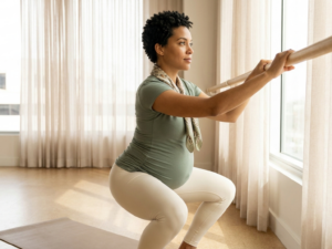 Is it safe to squat and stretch deeply during pregnancy