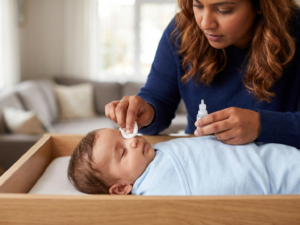 Cleaning baby eyes and nose
