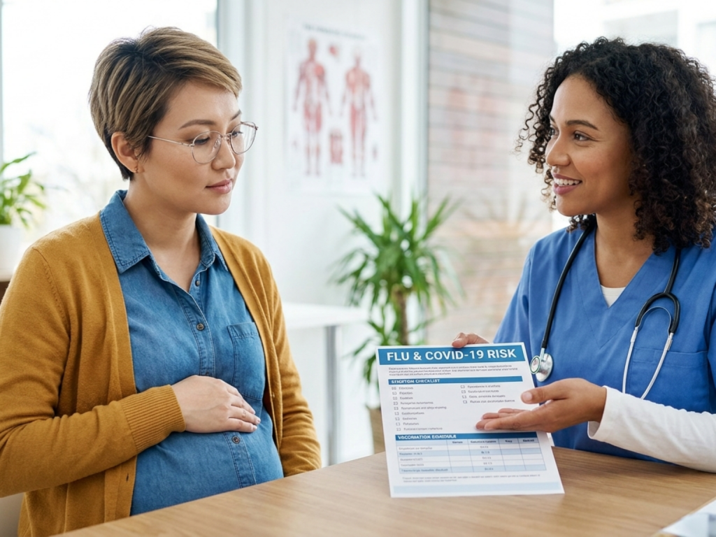 COVID-19 and flu risks during pregnancy
