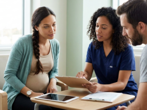 Discussing assisted delivery with doctor and consent
