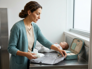 Cleaning baby during travel