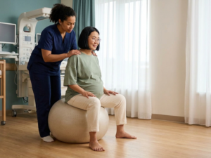 Benefits and timing of birthing ball use