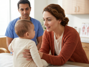 Baby recognizing parents behavior