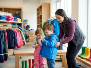 Choosing rain gear for children by age and activity level