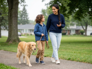 Safety planning for children who walk a dog alone