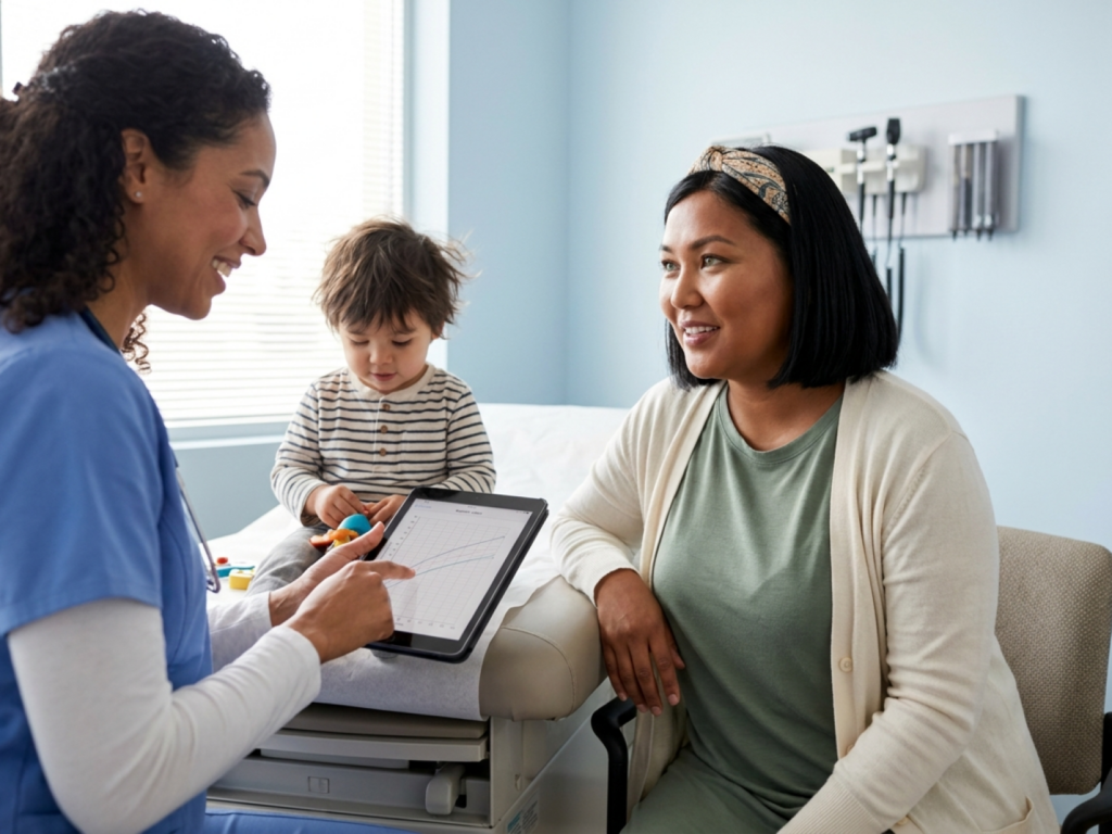 What pediatricians check during visits and how often child should see doctor