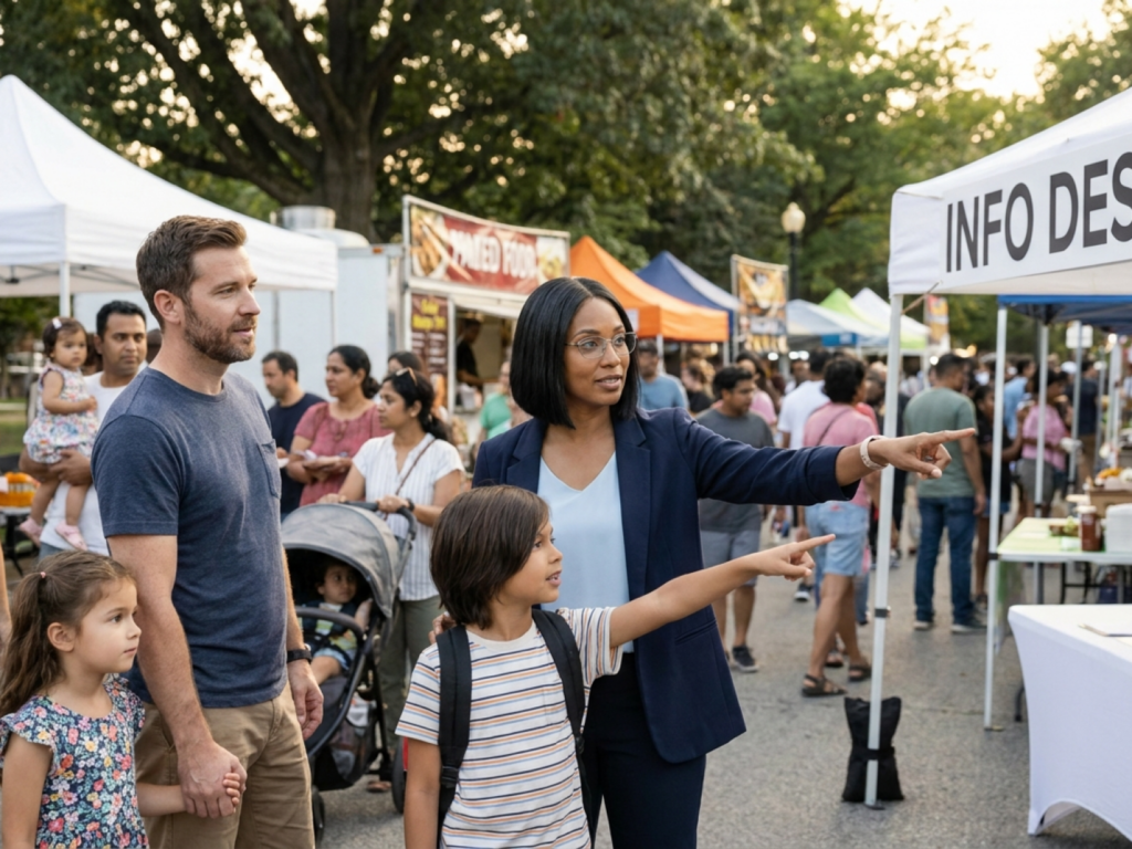 Creating a family meeting point for crowded events