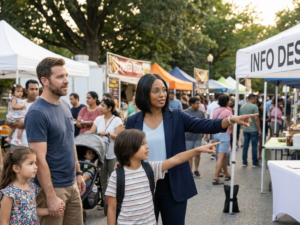 Creating a family meeting point for crowded events