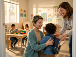 Adjusting to kindergarten routine and social adaptation