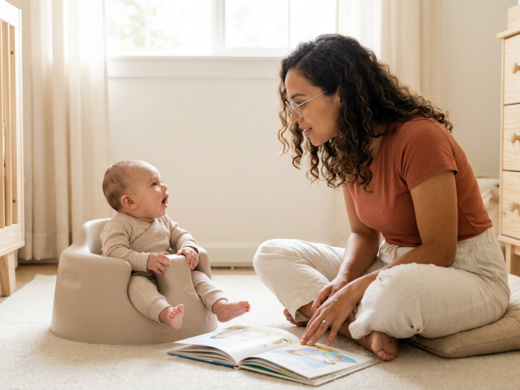 Encouraging baby sounds and babbling