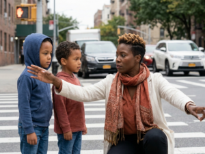 Teaching children how to cross busy streets safely